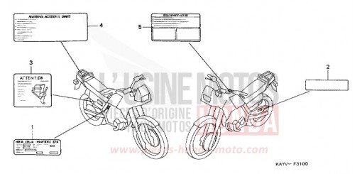 ETICHETTA DI AVVERTIMENTO NX125V di 1997